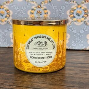 Bath & Body Works Backyard Honeysuckle Candle - Golden Yellow